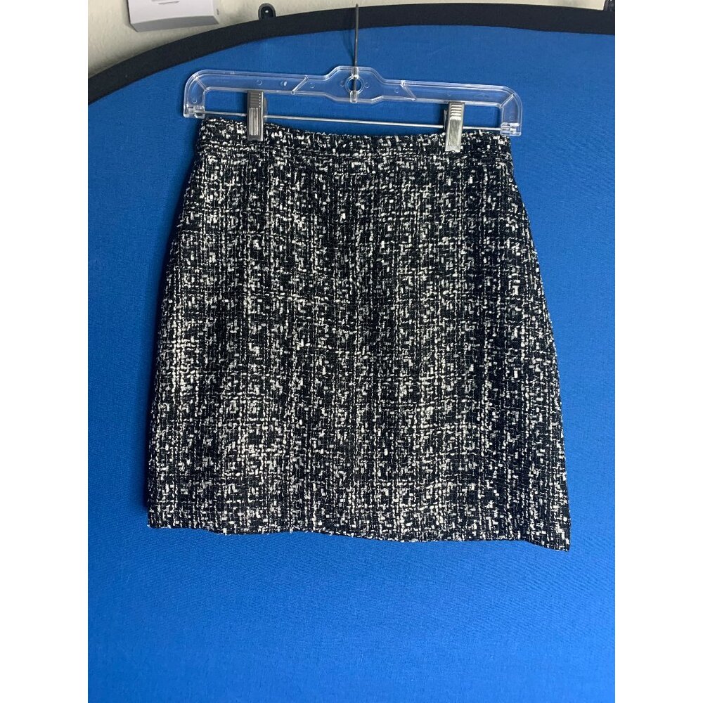 Milly - Tweed black and white mini pencil skirt - Size 2